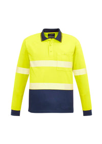 Unisex Hi Vis Segmented Tape Long Sleeve Polo