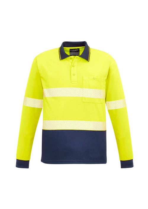 Unisex Hi Vis Segmented Tape Long Sleeve Polo