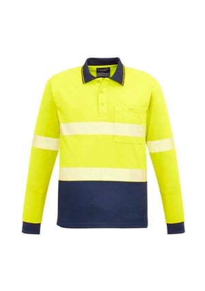 Unisex Hi Vis Segmented Tape Long Sleeve Polo