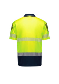 Mens Hi Vis Flux Segmented Tape Short Sleeve Polo