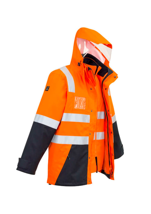 Mens Hi Vis 4 In 1 Waterproof Jacket