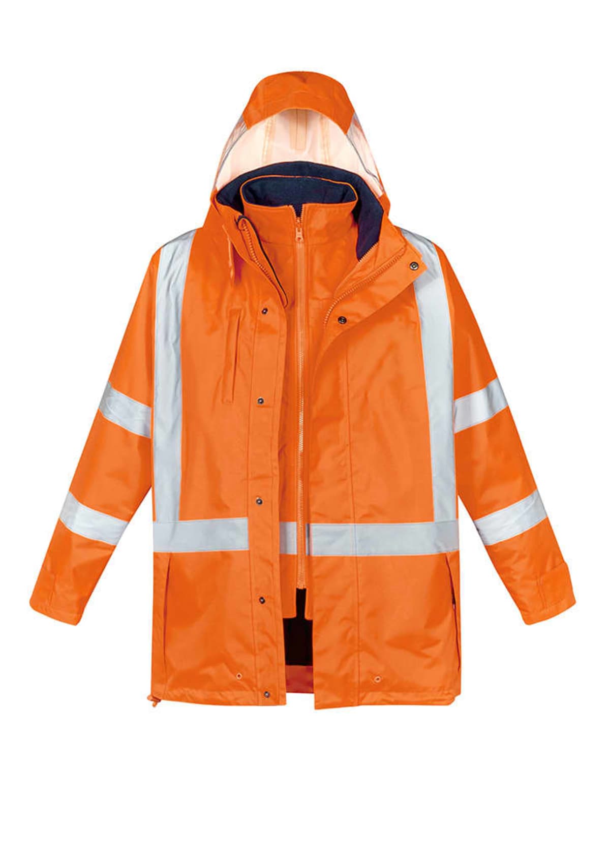 Mens Hi Vis X Back 4 In 1 Waterproof Jacket