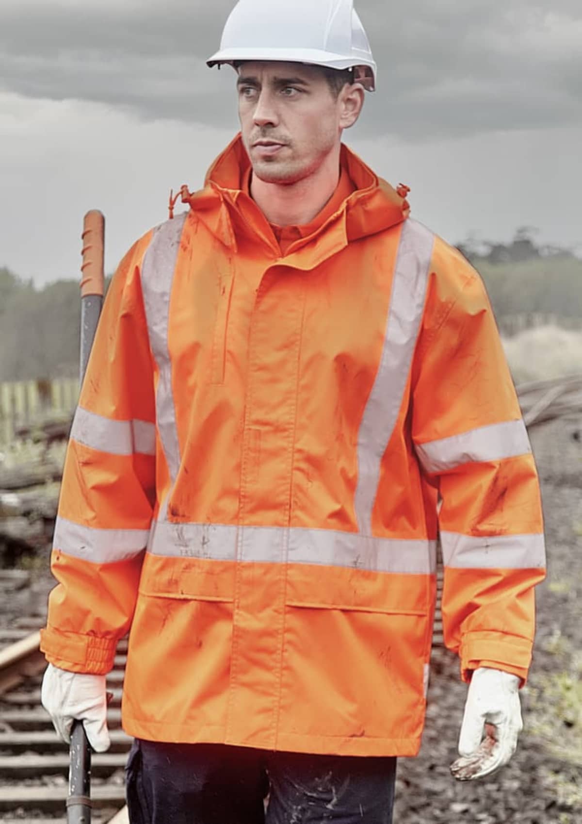 Mens Hi Vis X Back Ultralite Waterproof Jacket