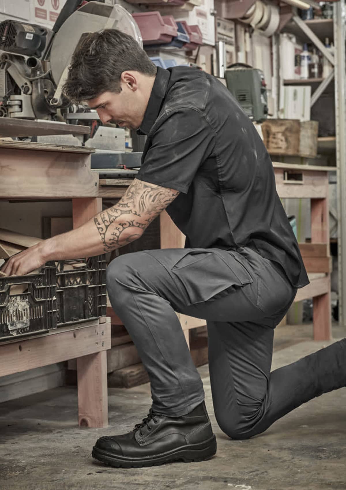 Mens Essential Basic Stretch Cargo Pant