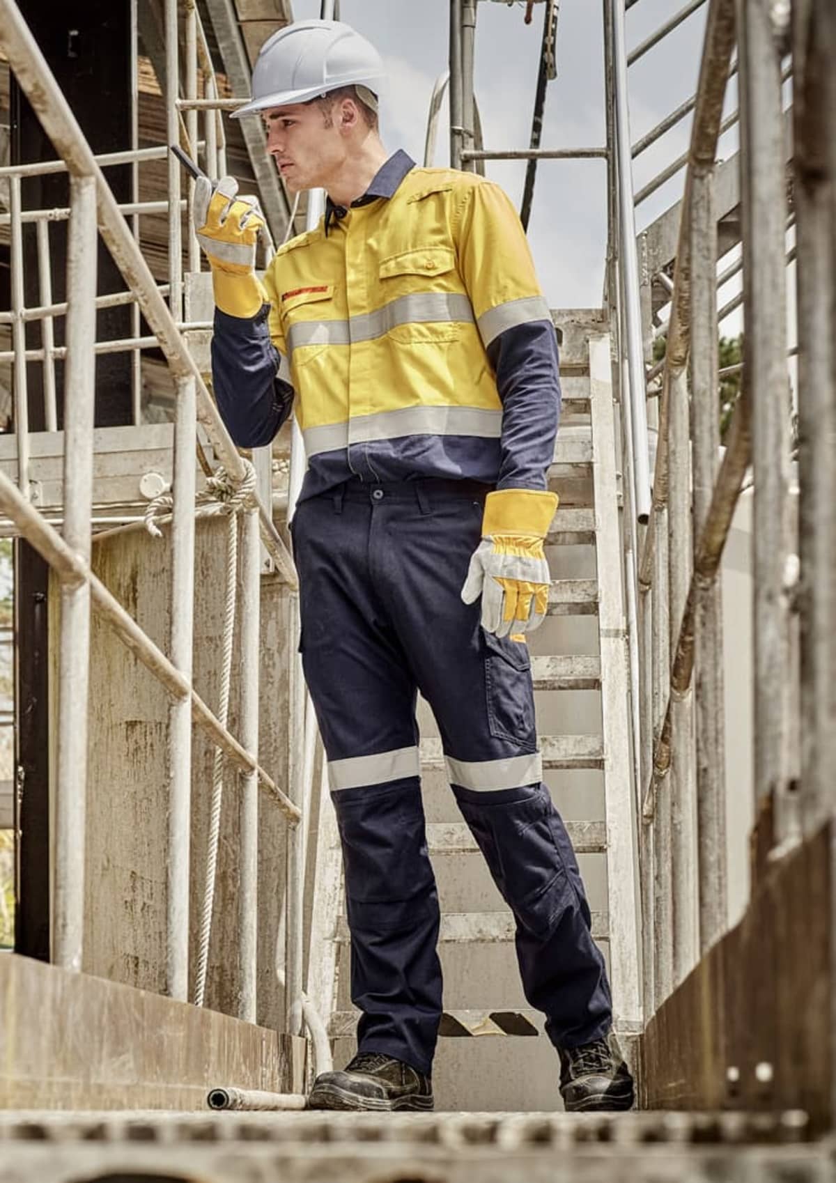 Mens Orange Flame Taped Cargo Pant (Regular)