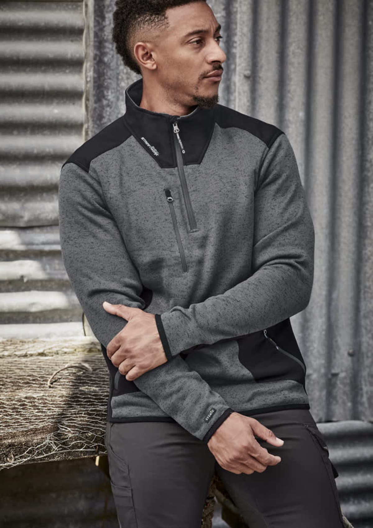 Unisex Streetworx Reinforced Knit 1/2 Zip Pullover