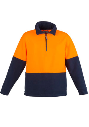 Unisex Hi Vis 1/2 Zip Polar Fleece Pullover