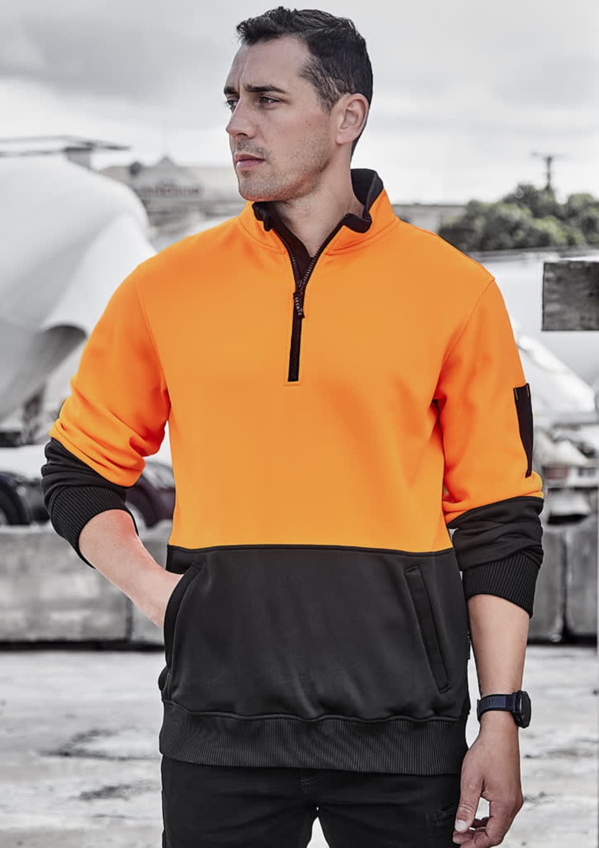 Unisex Hi Vis 1/2 Zip Pullover