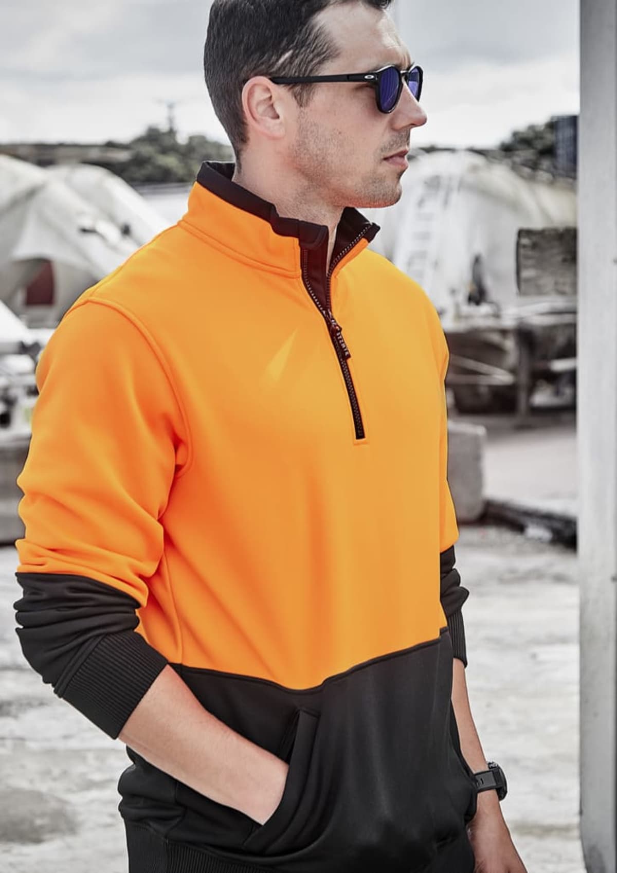 Unisex Hi Vis 1/2 Zip Pullover