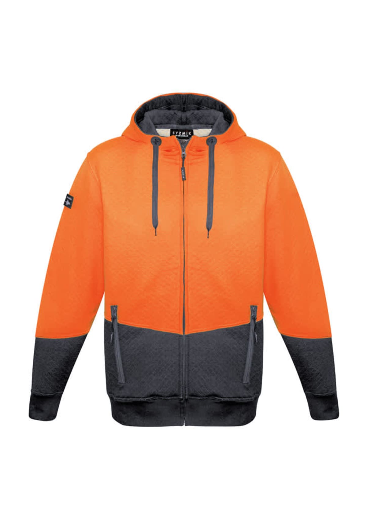 Unisex Hi Vis Textured Jacquard Full Zip Hoodie