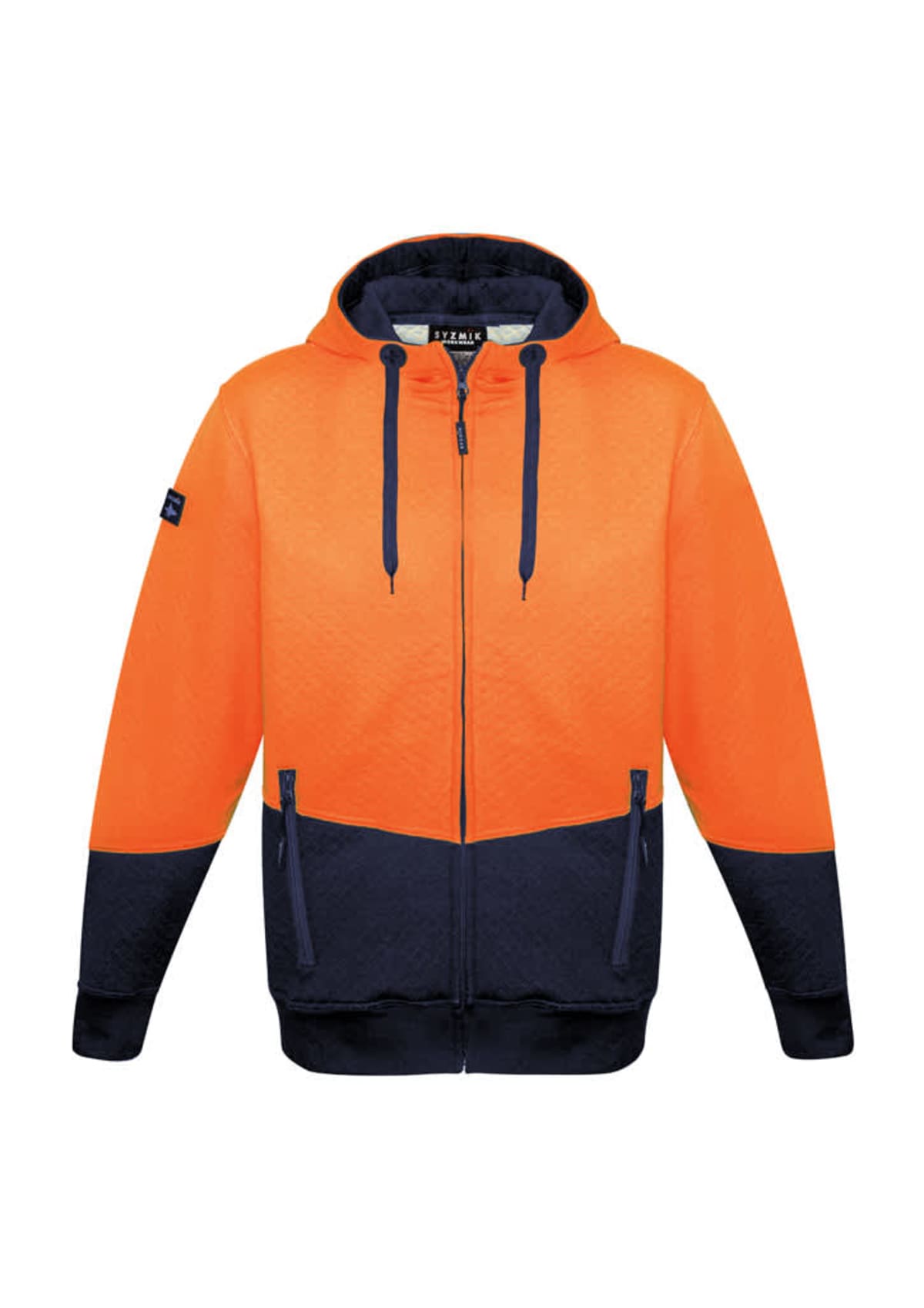 Unisex Hi Vis Textured Jacquard Full Zip Hoodie