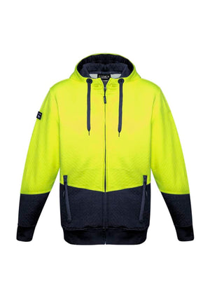 Unisex Hi Vis Textured Jacquard Full Zip Hoodie