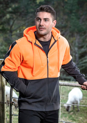 Unisex Hi Vis Full Zip Hoodie