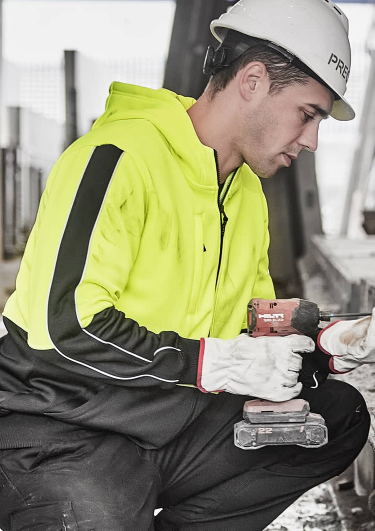 Unisex Hi Vis Full Zip Hoodie