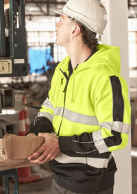 Unisex Hi Vis Full Zip Stretch Taped Hoodie