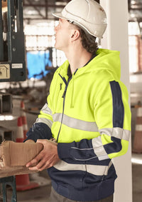 Unisex Hi Vis Full Zip Stretch Taped Hoodie
