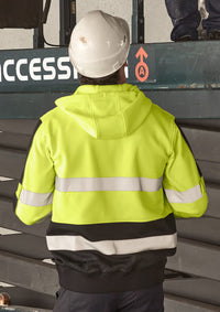 Unisex Hi Vis Full Zip Stretch Taped Hoodie