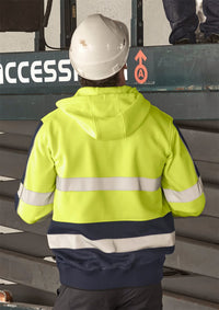 Unisex Hi Vis Full Zip Stretch Taped Hoodie