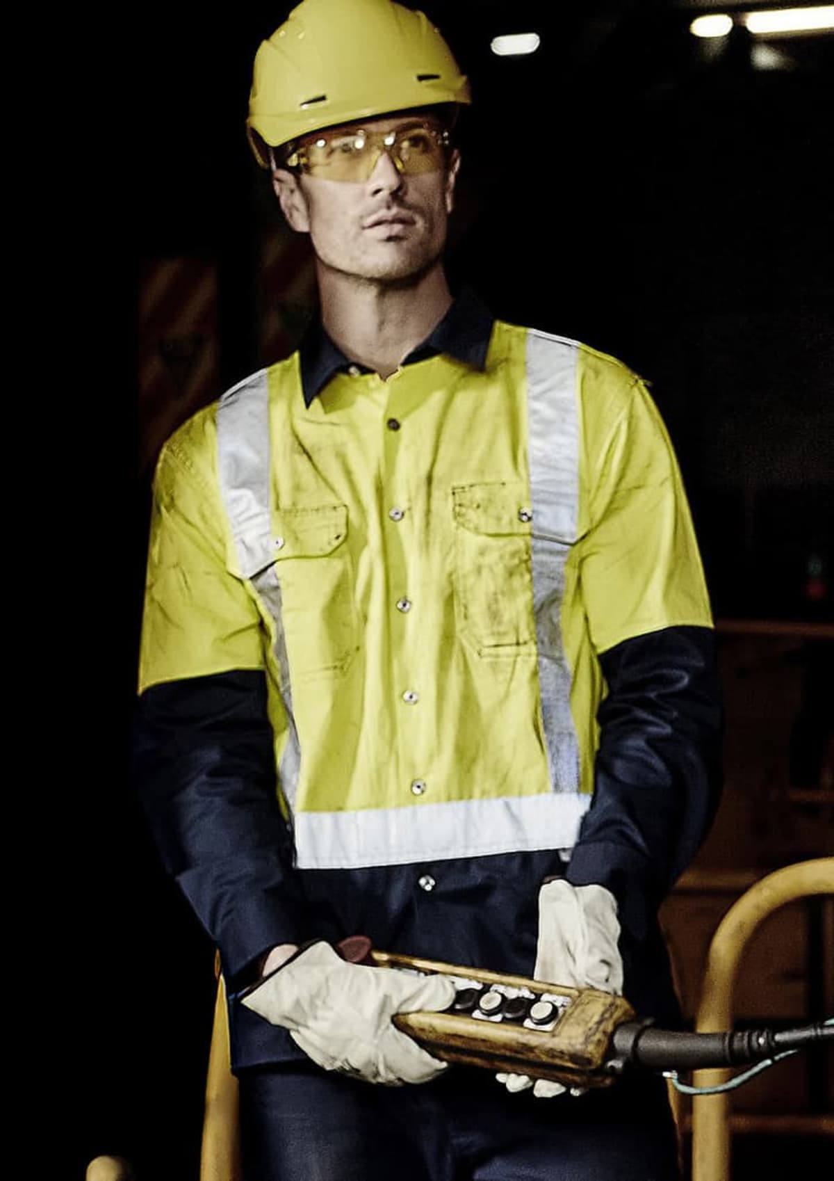 Mens Industrial Long Sleeve Shirt - Shoulder Taped