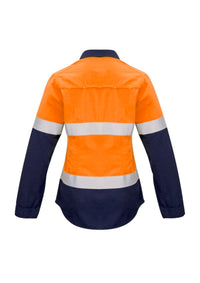 Womens FR Closed Front Hooped Taped Spliced Shirt