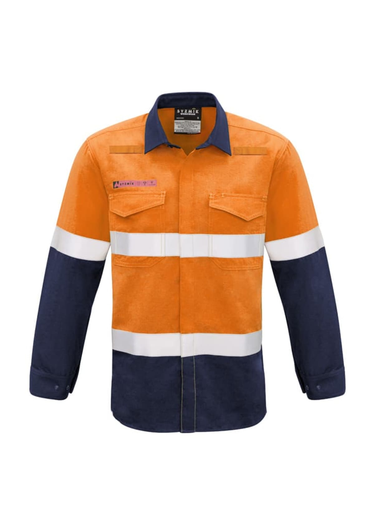 Mens Red Flame Hi Vis Shirt - Hoop Taped