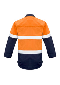 Mens Red Flame Hi Vis Shirt - Hoop Taped