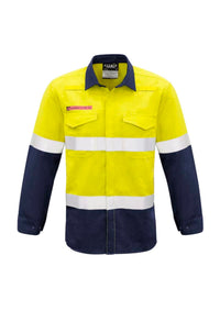 Mens Red Flame Hi Vis Shirt - Hoop Taped