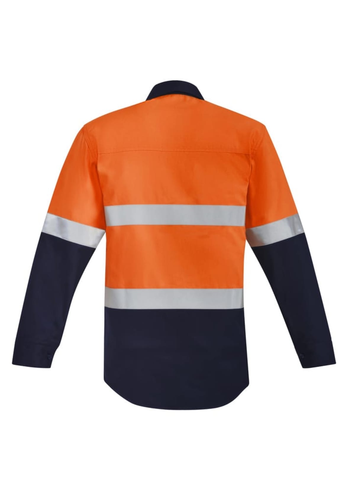 Mens Orange Flame Hi Vis Open Front Spliced Shirt - Hoop Taped