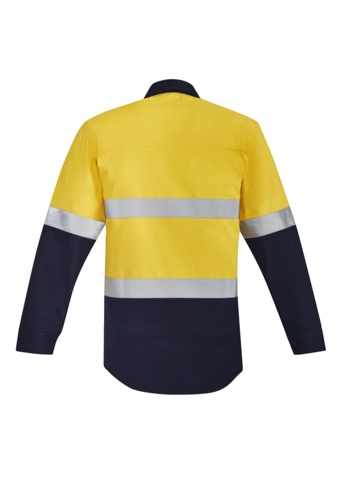 Mens Orange Flame Hi Vis Open Front Spliced Shirt - Hoop Taped
