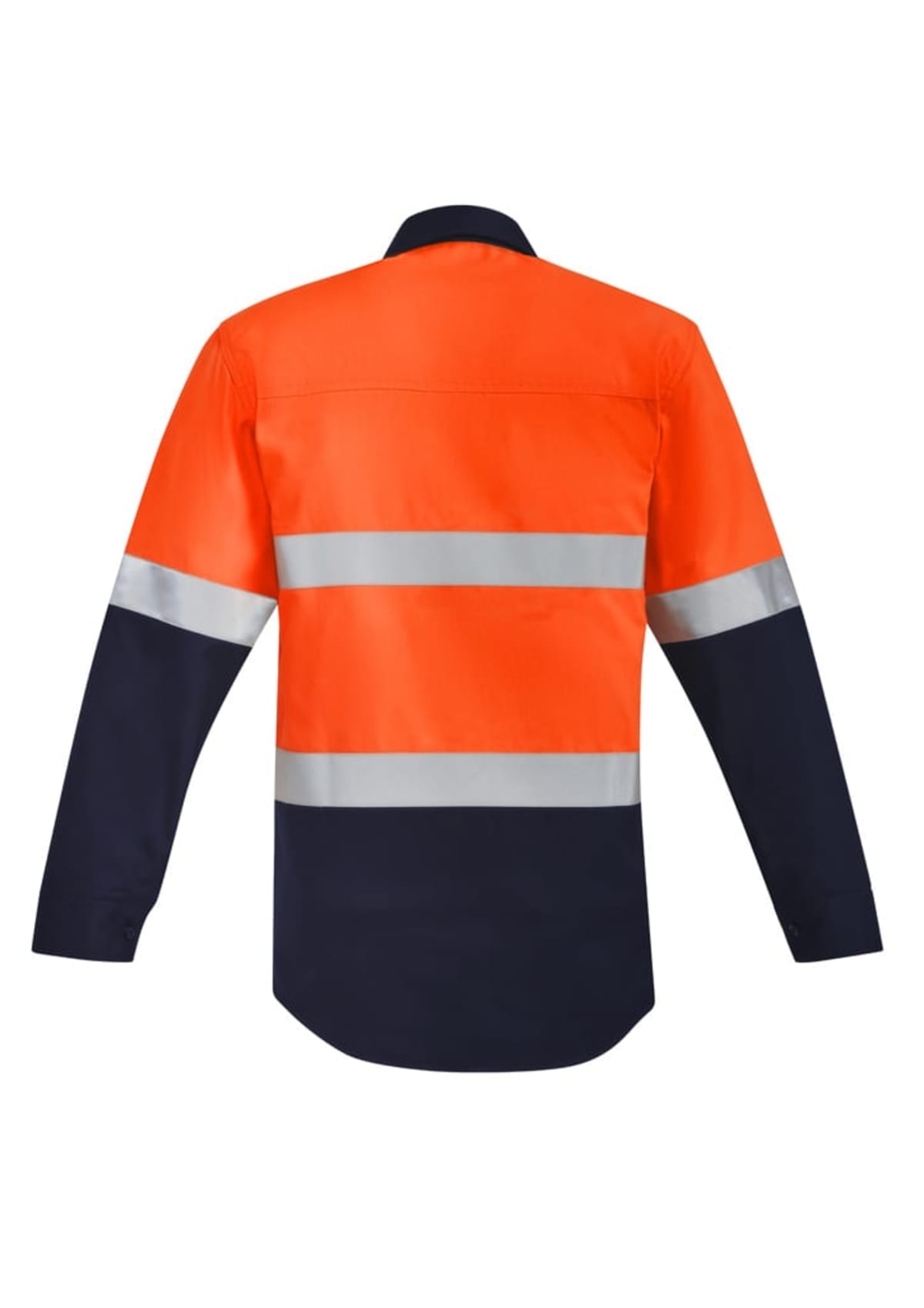 Mens Orange Flame Hi Vis Closed Front Shirt - Hoop Taped