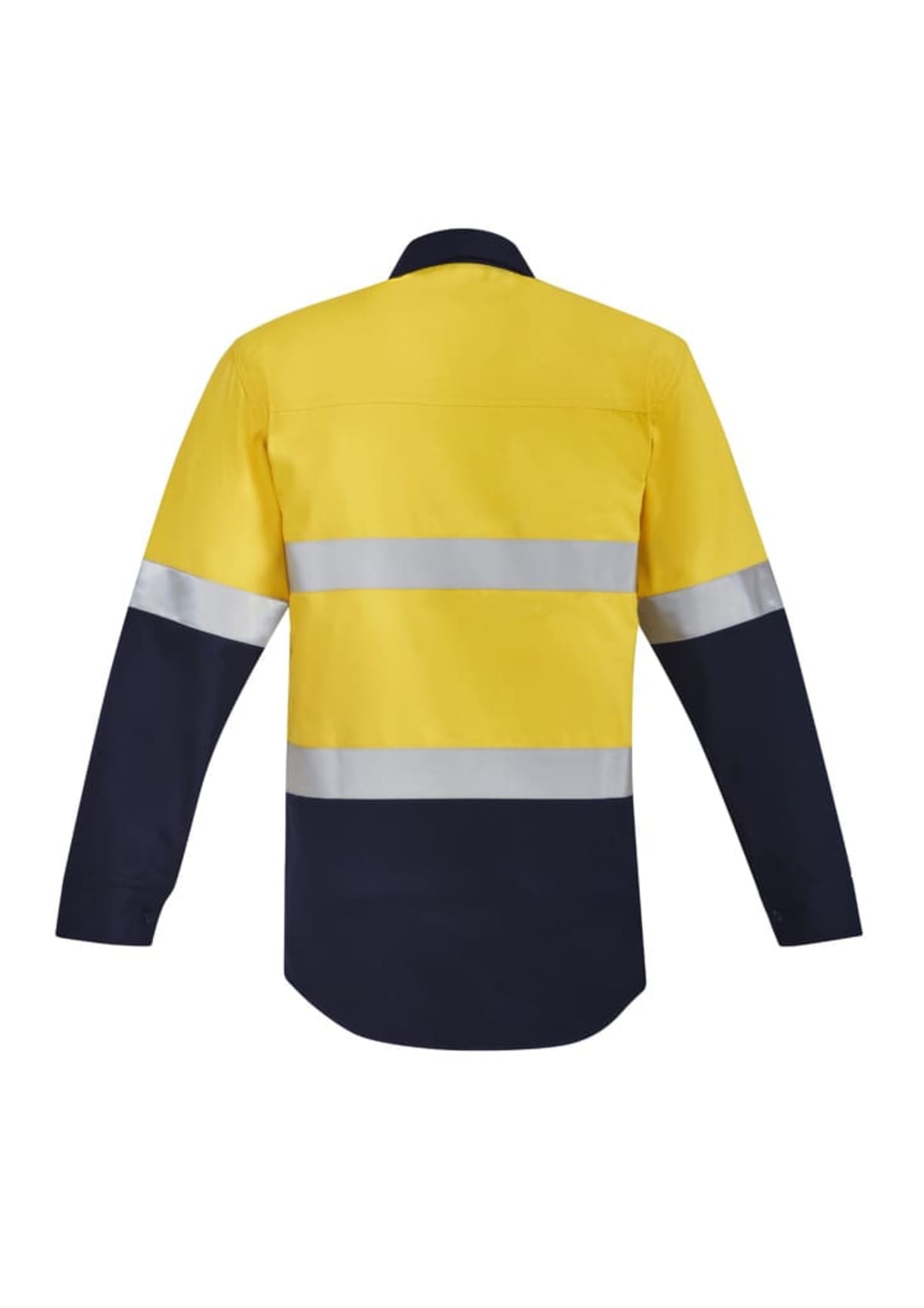 Mens Orange Flame Hi Vis Closed Front Shirt - Hoop Taped