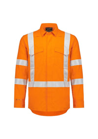 Mens Orange Flame Lightweight Ripstop X Back Taped Shirt