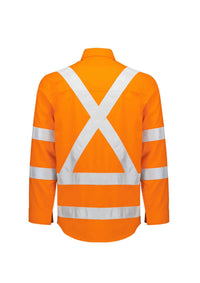 Mens Orange Flame Lightweight Ripstop X Back Taped Shirt