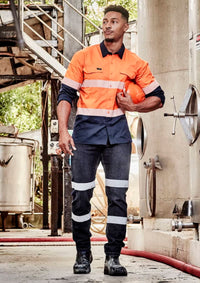 Mens Rugged Cooling Hi Vis Segmented Tape Long Sleeve Shirt