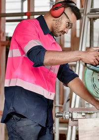 Mens Hi Vis Outdoor Segmented Tape Long Sleeve Shirt