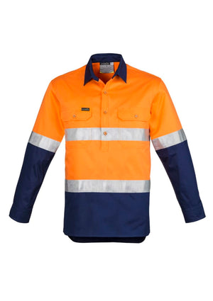 Mens Closed Front Long Sleeve Shirt - Hoop Taped