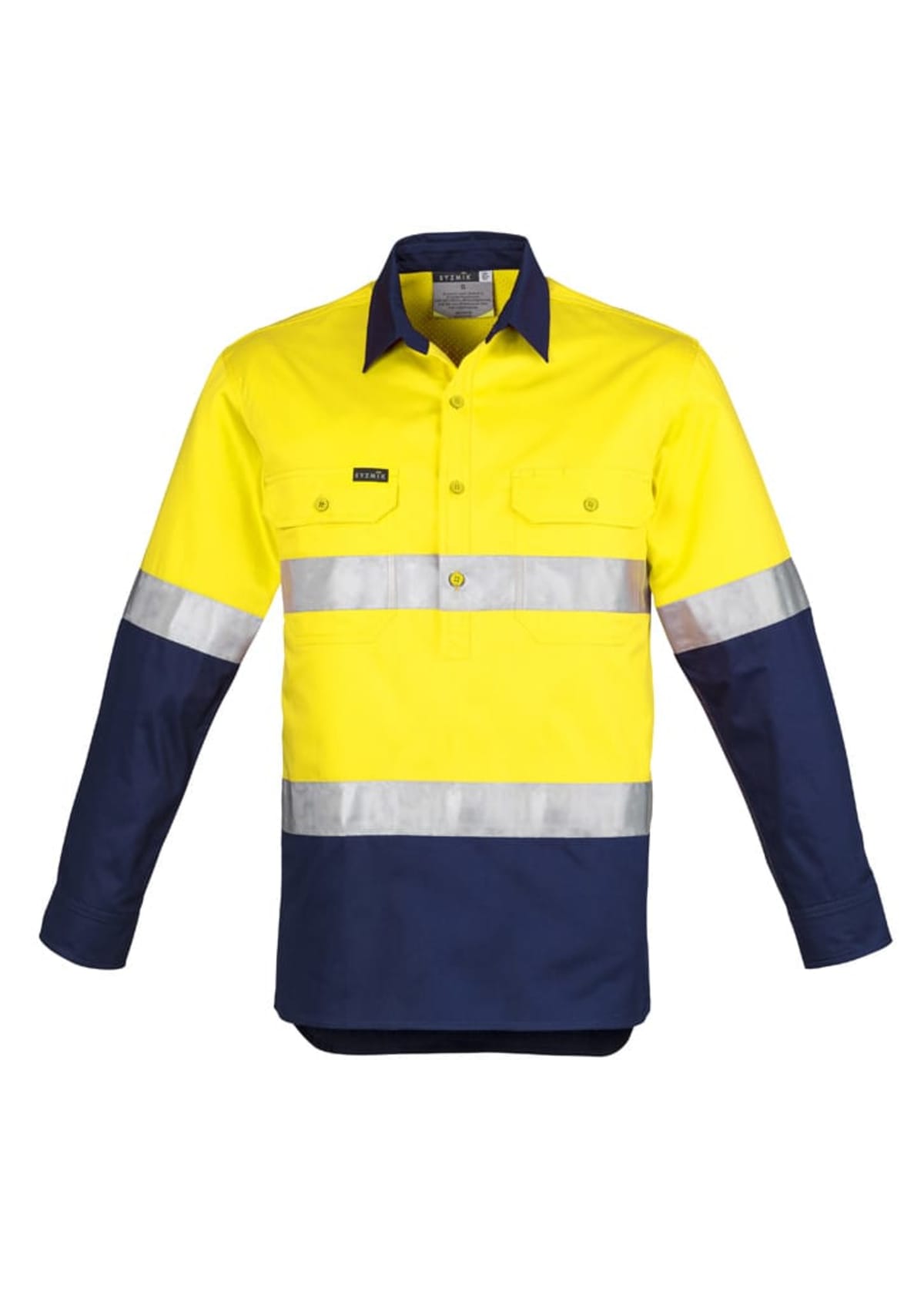 Mens Closed Front Long Sleeve Shirt - Hoop Taped