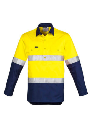 Mens Closed Front Long Sleeve Shirt - Hoop Taped