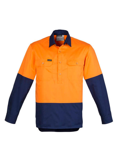 Mens Closed Front Long Sleeve Shirt