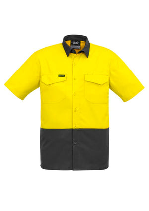 Mens Rugged Cooling Hi Vis Short Sleeve Shirt