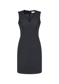 Womens Comfort Wool Stretch Sleeveless V-Neck Dress