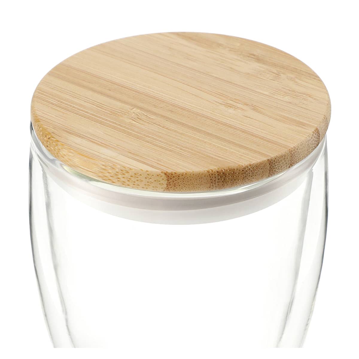 Easton Glass Cup w/ Bamboo Lid 355ml