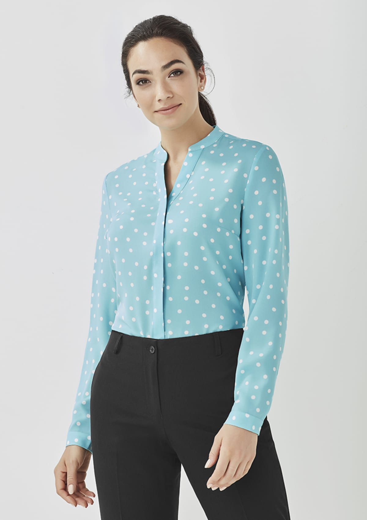 Juliette Womens Spot Print Long Sleeve Blouse