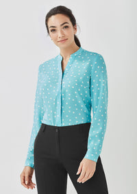 Juliette Womens Spot Print Long Sleeve Blouse