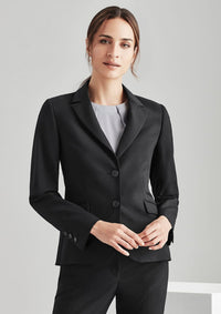 Comfort Wool Stretch Womens Two Button Mid Length Jacket