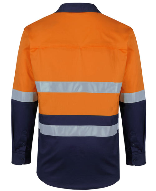 JB's Hi Vis (D+N) L/S Stretch Work Shirt with Tape