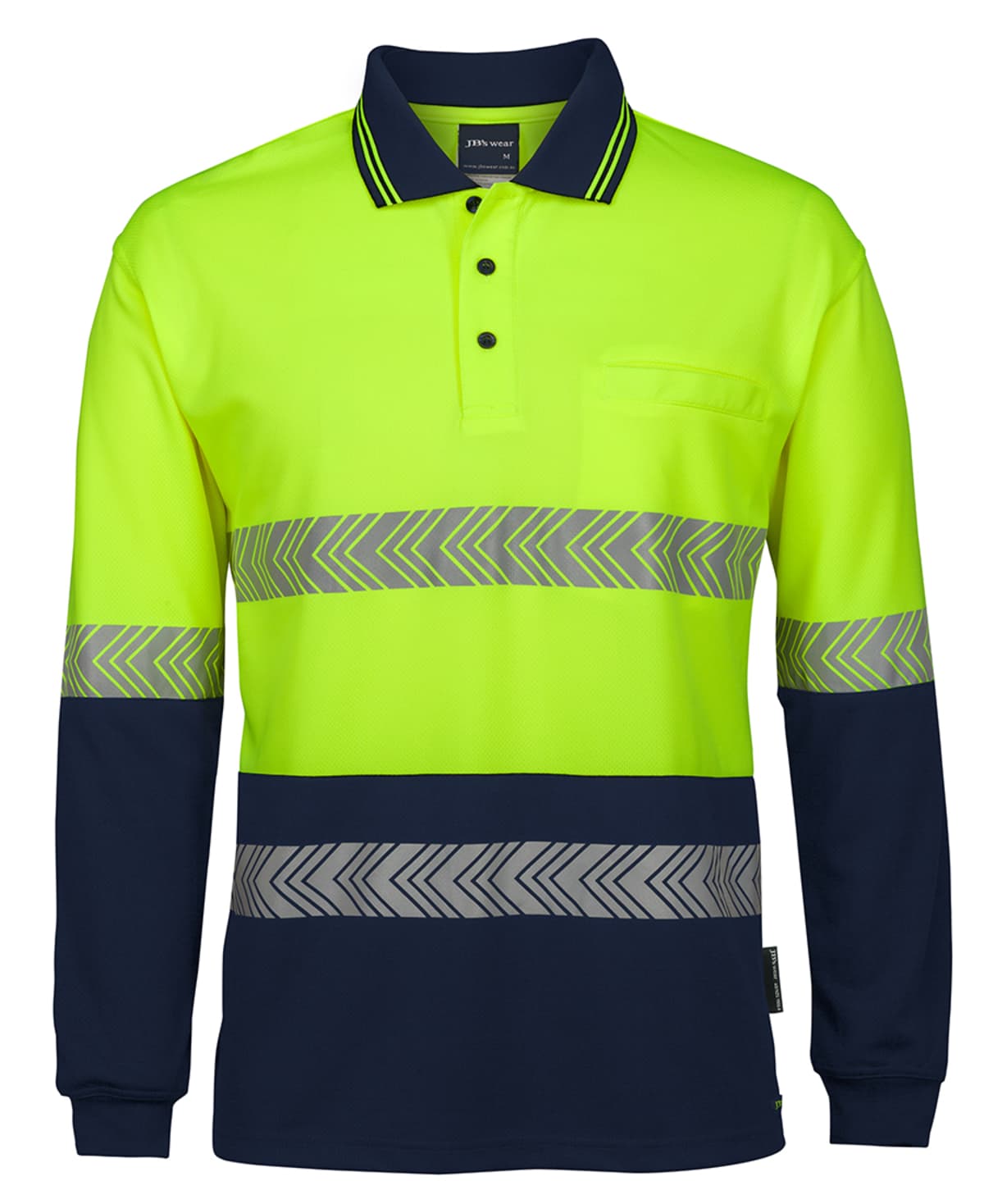 JB's Hi Vis L/S Segmented Tape Polo