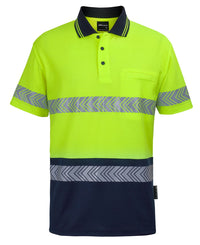 JB's Hi Vis (D+N) Cotton Back S/S Segmented Tape Polo