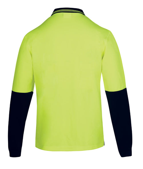 JB's Hi Vis L/S Non Button Polo