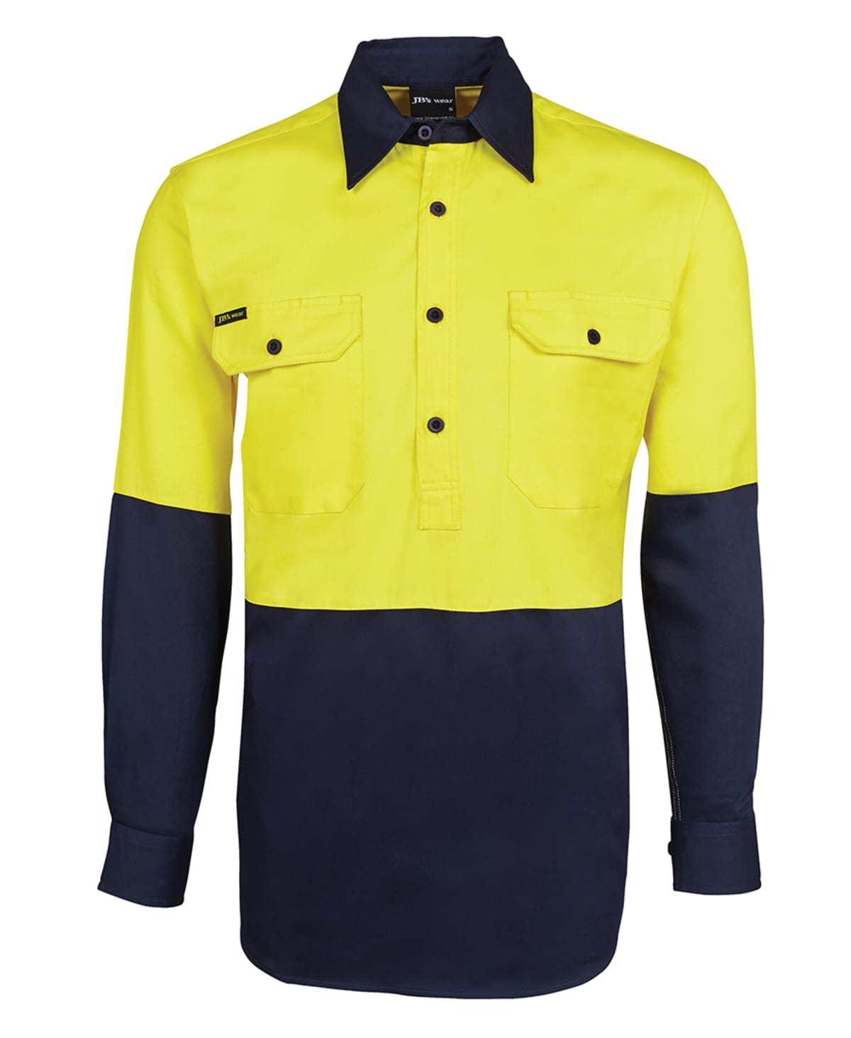 JB's Hi Vis Close Front L/S 190g Work Shirt